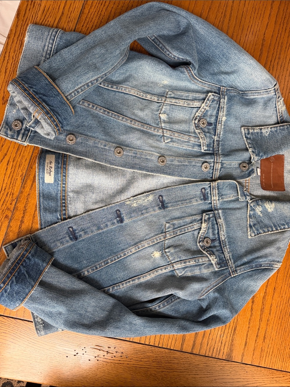 AG Adriano Goldschmied "The Robyn" Distressed Denim Jacket - Size M